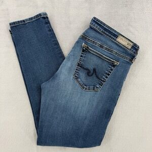 AG Adriano Goldschmied The Stevie Ankle Slim Straight Jeans Blue Women's Sz 32R